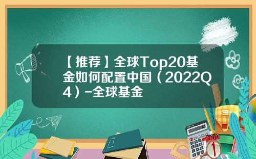 【推荐】全球Top20基金如何配置中国（2022Q4）-全球基金