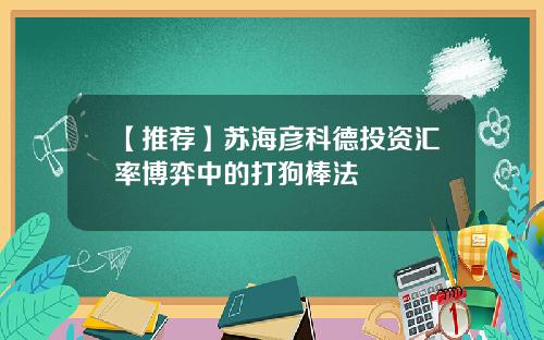 【推荐】苏海彦科德投资汇率博弈中的打狗棒法