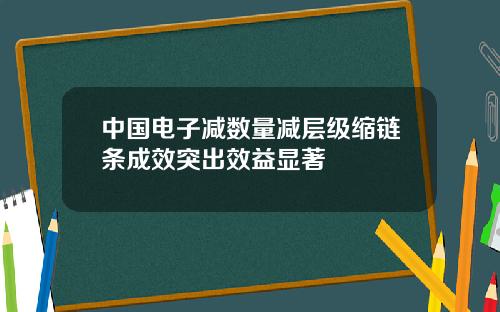 中国电子减数量减层级缩链条成效突出效益显著