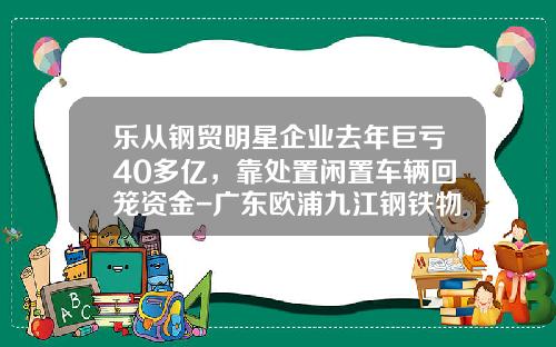 乐从钢贸明星企业去年巨亏40多亿，靠处置闲置车辆回笼资金-广东欧浦九江钢铁物流有限公司【新闻】