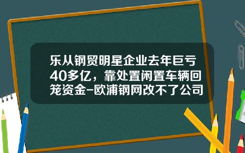 乐从钢贸明星企业去年巨亏40多亿，靠处置闲置车辆回笼资金-欧浦钢网改不了公司名字怎么办【新闻】