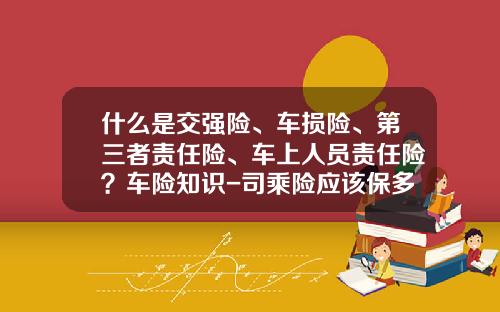 什么是交强险、车损险、第三者责任险、车上人员责任险？车险知识-司乘险应该保多少【新闻】.