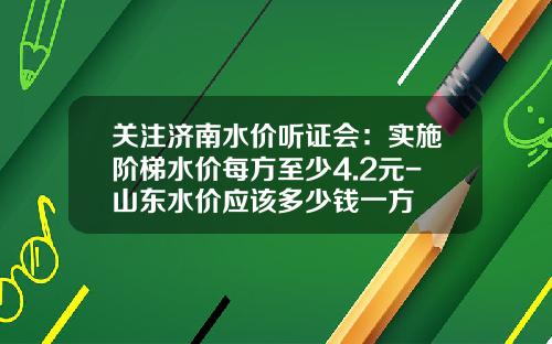 关注济南水价听证会：实施阶梯水价每方至少4.2元-山东水价应该多少钱一方