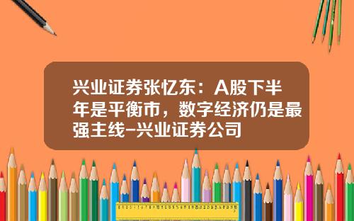 兴业证券张忆东：A股下半年是平衡市，数字经济仍是最强主线-兴业证券公司