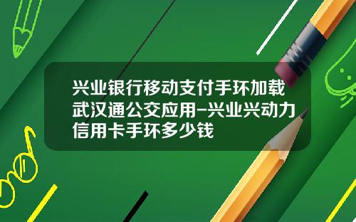 兴业银行移动支付手环加载武汉通公交应用-兴业兴动力信用卡手环多少钱