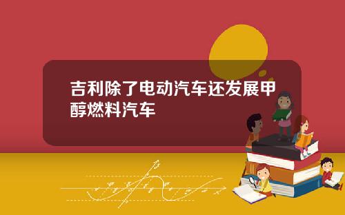 吉利除了电动汽车还发展甲醇燃料汽车