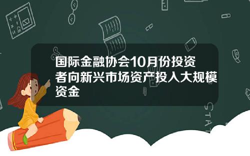国际金融协会10月份投资者向新兴市场资产投入大规模资金