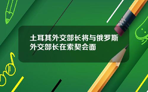 土耳其外交部长将与俄罗斯外交部长在索契会面