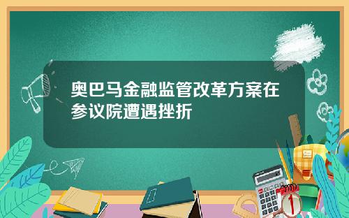 奥巴马金融监管改革方案在参议院遭遇挫折