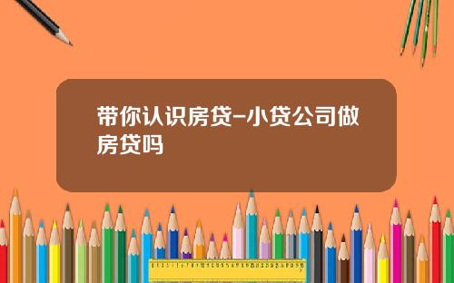 带你认识房贷-小贷公司做房贷吗