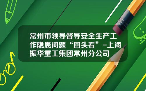 常州市领导督导安全生产工作隐患问题“回头看”-上海振华重工集团常州分公司
