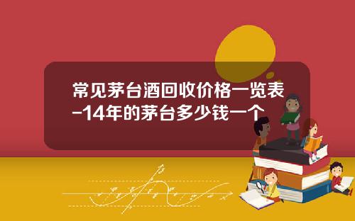 常见茅台酒回收价格一览表-14年的茅台多少钱一个