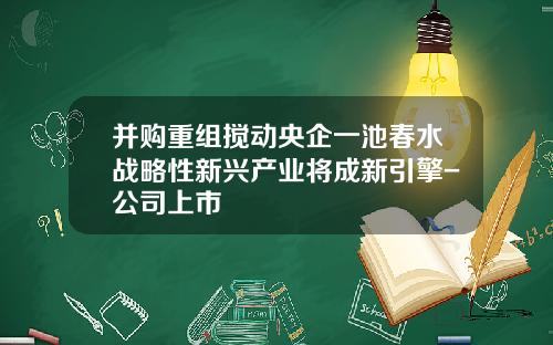 并购重组搅动央企一池春水战略性新兴产业将成新引擎-公司上市