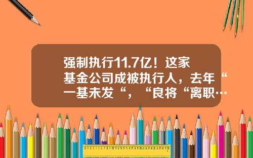 强制执行11.7亿！这家基金公司成被执行人，去年“一基未发“，“良将“离职…-新华基金规模
