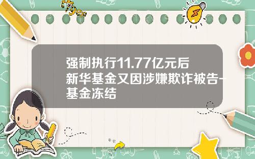 强制执行11.77亿元后新华基金又因涉嫌欺诈被告-基金冻结