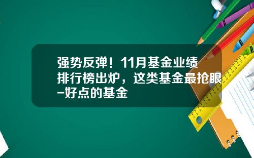 强势反弹！11月基金业绩排行榜出炉，这类基金最抢眼-好点的基金