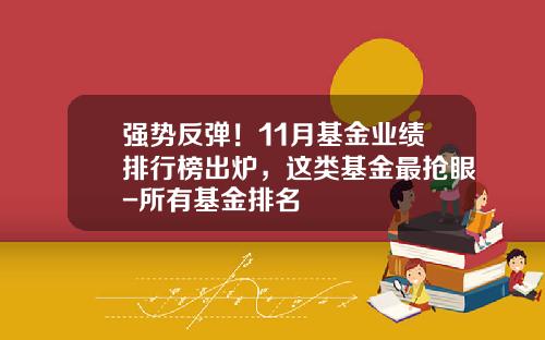 强势反弹！11月基金业绩排行榜出炉，这类基金最抢眼-所有基金排名