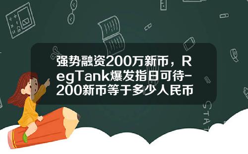 强势融资200万新币，RegTank爆发指日可待-200新币等于多少人民币