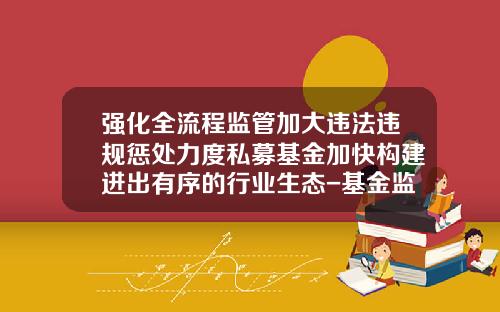 强化全流程监管加大违法违规惩处力度私募基金加快构建进出有序的行业生态-基金监管的首要目标
