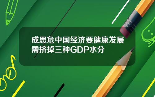 成思危中国经济要健康发展需挤掉三种GDP水分