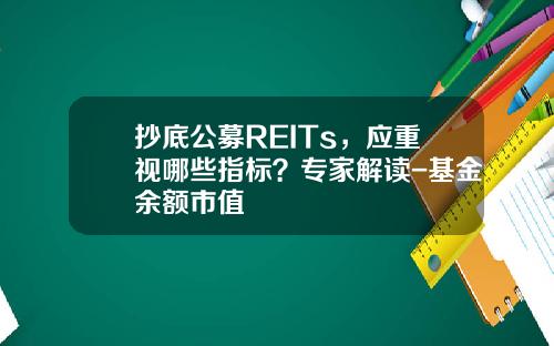 抄底公募REITs，应重视哪些指标？专家解读-基金余额市值
