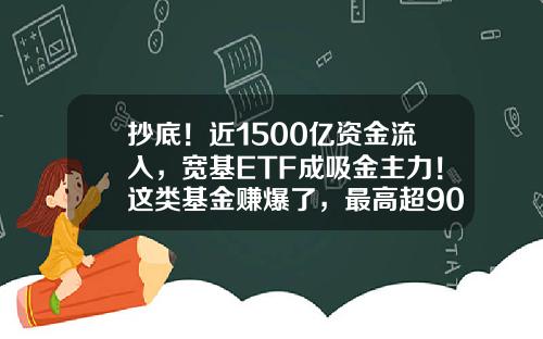 抄底！近1500亿资金流入，宽基ETF成吸金主力！这类基金赚爆了，最高超90%-现在什么基金值得购买
