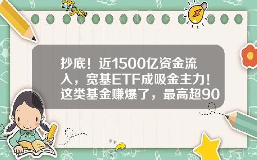 抄底！近1500亿资金流入，宽基ETF成吸金主力！这类基金赚爆了，最高超90%-etf基金分析