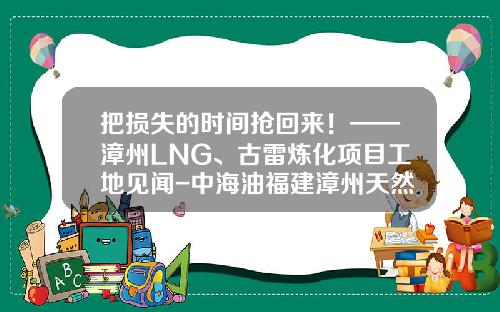 把损失的时间抢回来！——漳州LNG、古雷炼化项目工地见闻-中海油福建漳州天然气有限责任公司