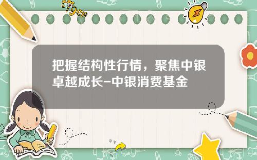 把握结构性行情，聚焦中银卓越成长-中银消费基金