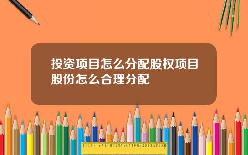 投资项目怎么分配股权项目股份怎么合理分配