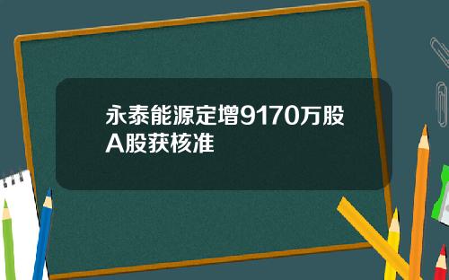永泰能源定增9170万股A股获核准