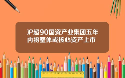 沪超90国资产业集团五年内将整体或核心资产上市