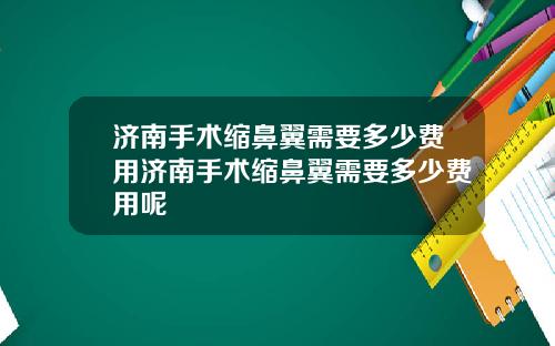 济南手术缩鼻翼需要多少费用济南手术缩鼻翼需要多少费用呢