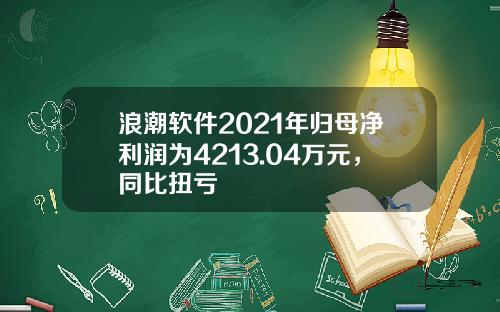 浪潮软件2021年归母净利润为4213.04万元，同比扭亏