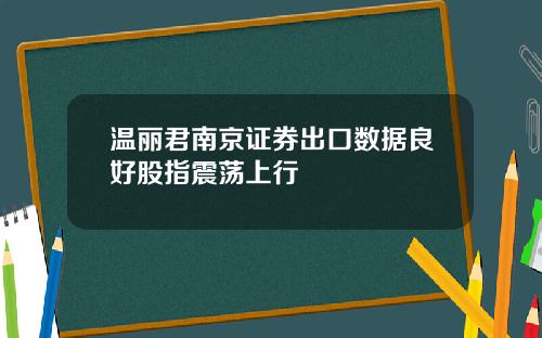 温丽君南京证券出口数据良好股指震荡上行