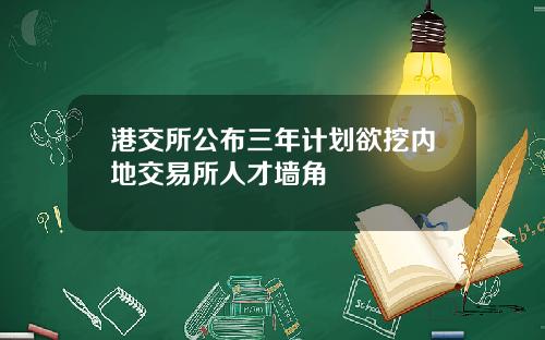 港交所公布三年计划欲挖内地交易所人才墙角