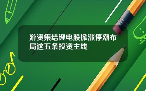 游资集结锂电股掀涨停潮布局这五条投资主线