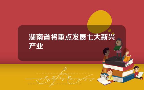 湖南省将重点发展七大新兴产业