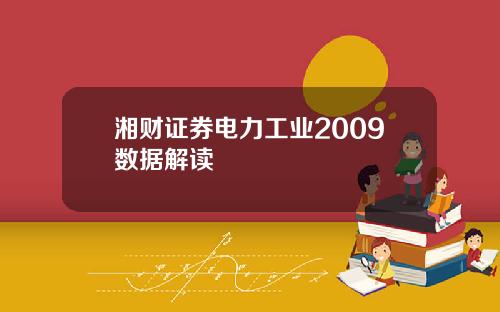湘财证券电力工业2009数据解读