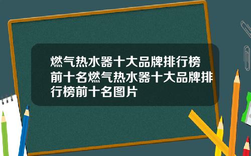 燃气热水器十大品牌排行榜前十名燃气热水器十大品牌排行榜前十名图片