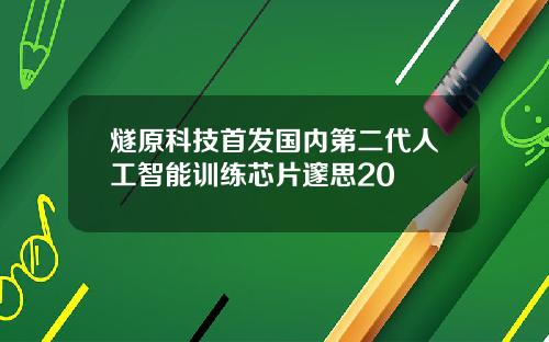 燧原科技首发国内第二代人工智能训练芯片邃思20