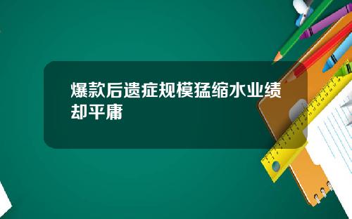 爆款后遗症规模猛缩水业绩却平庸