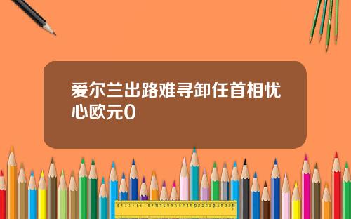 爱尔兰出路难寻卸任首相忧心欧元0