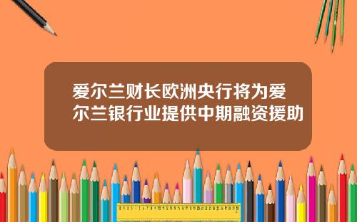 爱尔兰财长欧洲央行将为爱尔兰银行业提供中期融资援助
