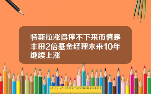 特斯拉涨得停不下来市值是丰田2倍基金经理未来10年继续上涨