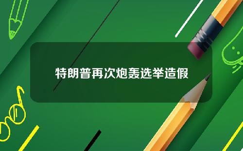 特朗普再次炮轰选举造假