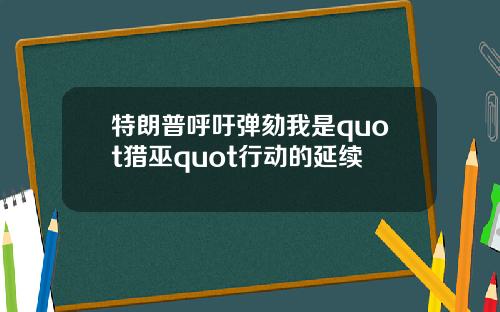 特朗普呼吁弹劾我是quot猎巫quot行动的延续
