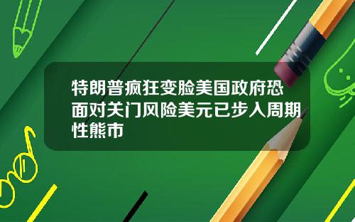 特朗普疯狂变脸美国政府恐面对关门风险美元已步入周期性熊市