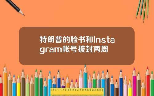 特朗普的脸书和Instagram帐号被封两周
