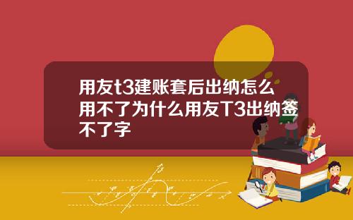 用友t3建账套后出纳怎么用不了为什么用友T3出纳签不了字